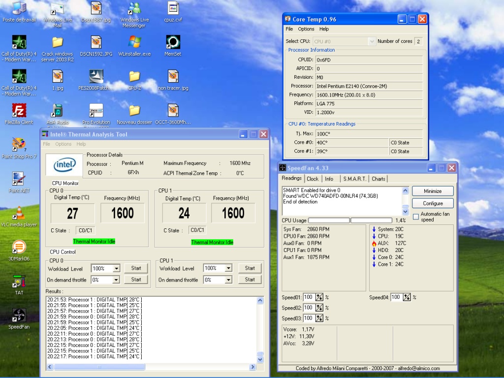 quel software pour mesurer la temperature des cores? Temperature